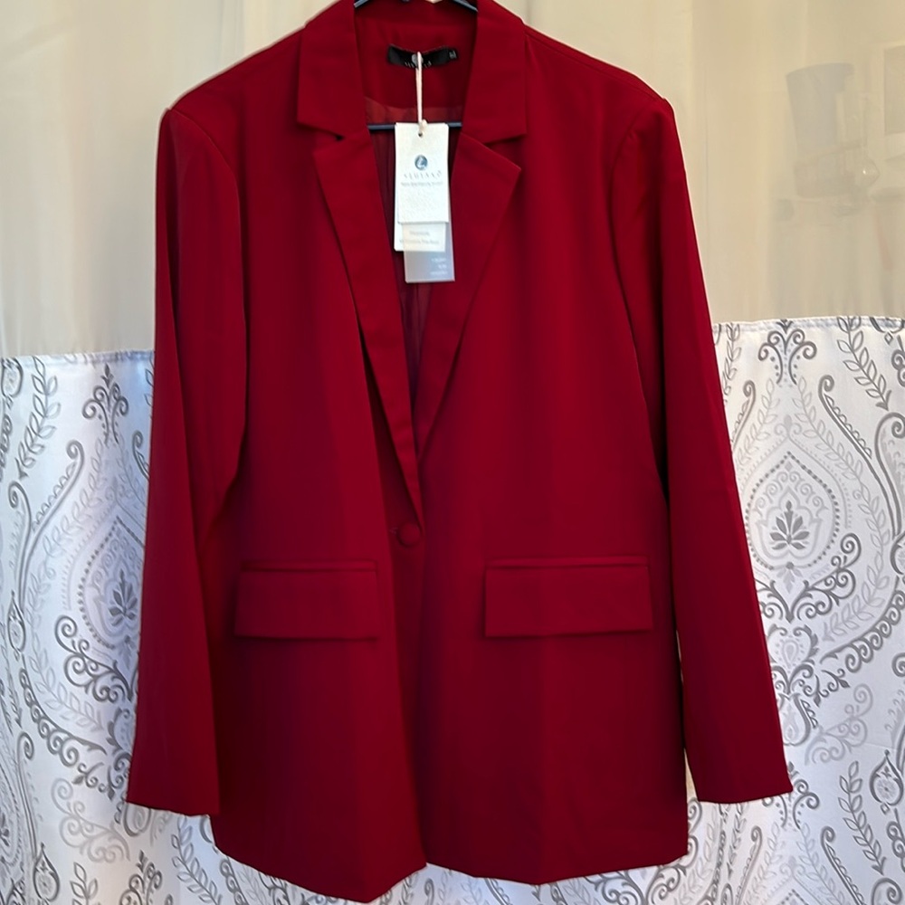 Luyaa brand new long sleeve one button V-neck blazer